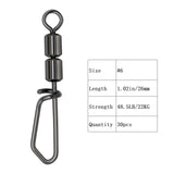 Goture 30pcs/lot Fishing Swivels High Speed Double Rolling Swivels Flexible Rotation Stainless Steel Swivel Fishing accessories