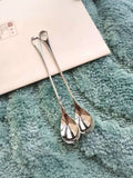 2Pcs Stainless Steel Coffee Stirring Spoon Long Handle Ice Cream Dessert Tea Spoon For Picnic Drinkware Tableware Kitchen Supply