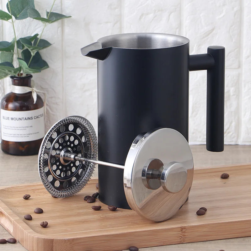 1.5L / 2L Coffee Maker French Press Stainless Steel Espresso Coffee Machine French Press Double-Wall Insulated Coffee Tea Maker
