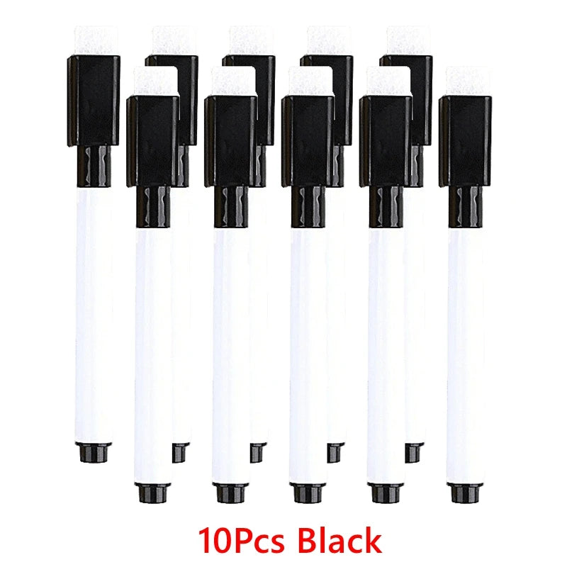 100/5Pcs Dry Erase Whiteboard Markers Set, Washable Pens with Magnetic Eraser for Office Whiteboards & Art Supplies