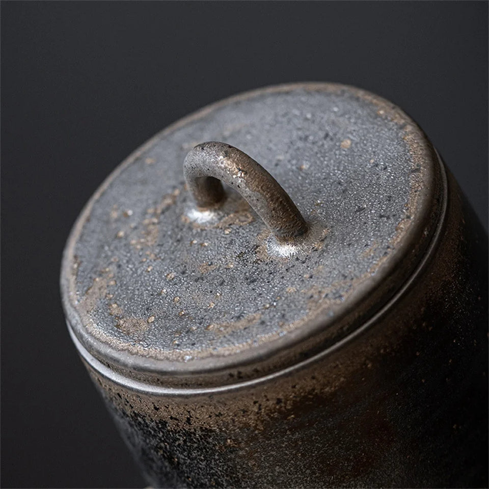 Ceramic Tea Caddy Sealed Jar Small Tea Box Portable Tea Can Storage Tank Candy Jars Food Container Tea Organizer Decorative Jar