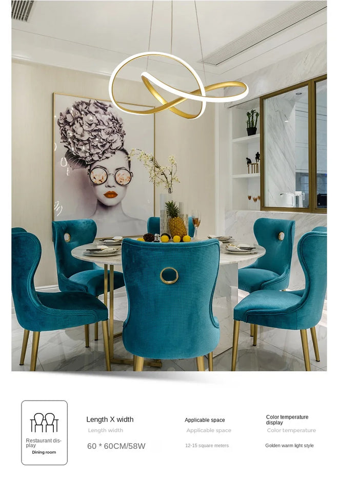 Personalized and Creative Clover Restaurant Pendant Light Nordic Modern and Minimalist Restaurant Hotel Art Bar LEDCeiling Light