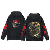 Y2K Anime Hoodies Men Ukiyoe Oversized Loose Vintage Acid Wash Hooded Sweatshirt Women Goth Harajuku Cotton Long Sleeve Pullover