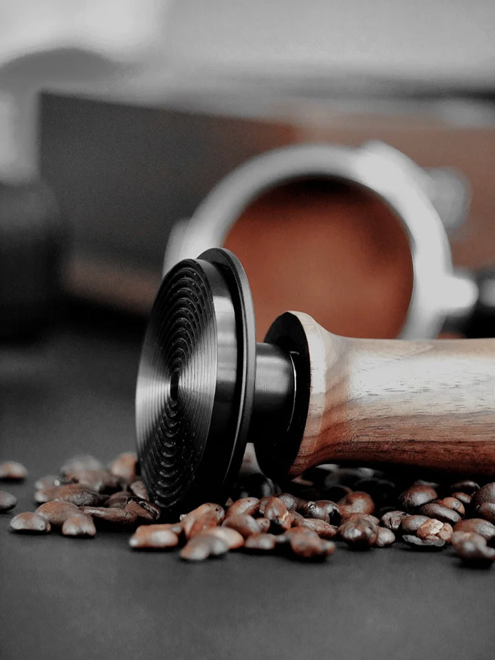 BEARR Coffee Tamper Double Spring Coffee Powder Walnut Handle Constant Pressure SpringCoffeeTamper 51/53/53.7/58.35 Barista Tool