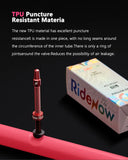 RideNow Metal Nozzle Tpu Inner Tube Removable Valve Cores External Thread Tube 700Cx18-32C/32-47C Road Bike &Gravel Presta Valve