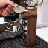 Coffee Powder Bowl Storage Shelf Wooden Coffee Filter Basket Display Stand 51mm/54mm Filter Basket Storage Display Rack
