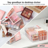 Makeup Organizer for Eyeshadow Palette and Lipstick Organizer 7 Section Desktop Divided Clear Plastic Cosmetic Tools Organizer