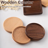 Wood Coasters for Drink Beech Coasters Heat Resistant Round Non-slip Pad Cup Coasters Tea Coffee Cup Pad for Home Table Kitchen