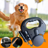 Double Headed Dog Leash Traction Rope with LED Light Dog Walking Leash Retractable Dog Leash for Small Medium Dogs