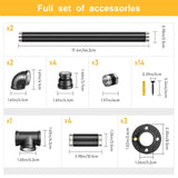 1-3M Secure Pipe Stair Handrails Staircase Indoor Outdoor Wall Balustrade Non-Slip Industrial Galvanized Steel Pipe Wall-Mounted