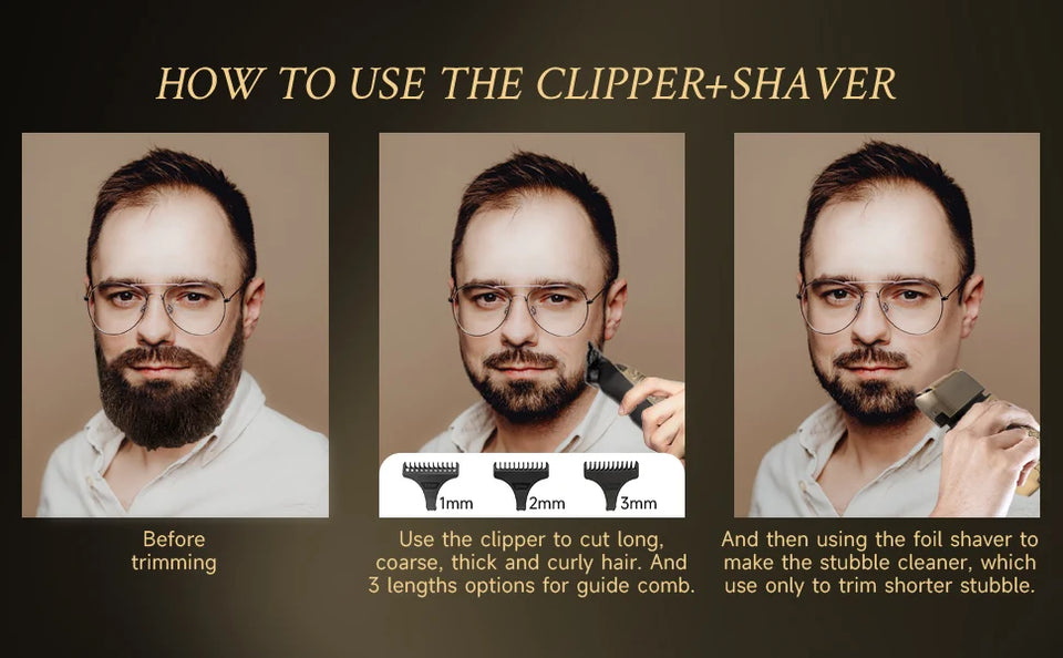 Foil Shavers for Men with Head Shaving, Hair Beard Trimmer, Face Mustache Grooming Kit, Bald Head Shavers  and  and Haircutting