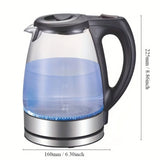 Electric Kettle with Stainless Steel Filter and Inner Lid, 1200W Wide Opening 1.7L Glass Tea Kettle & Hot Water Boiler