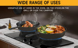 3PCS Pre-Seasoned Cast Iron Skillet Set, Pans for Oven Grill Campfire, Durable Cookware for Home Outdoor Cooking