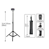 200/170/150/55cm Selfie Tripods Aluminum Light Stand For Phone Stand Mount Digital Camera Tripod With Clip Bluetooth Controller