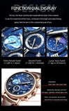 CHENXI Watches Luxury Men Waterproof Star Luminous Watch For Man High Quality Quartz Chronograph Leather Wristwatches Clock Male