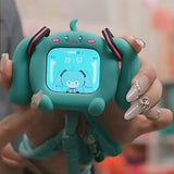 Hatsune Miku Touch Screen Interactive Wireless Bluetooth Anime Peripheral Headset Gift Box Cube Face Lcd Kids Toy Birthday Gift