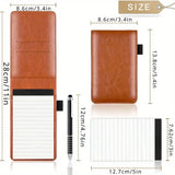 A7 Pocket Notebook with Pen - Portable Faux Cover, Replaceable Pages (Refillable), Compact Journal for Notes, Meetings, Travel