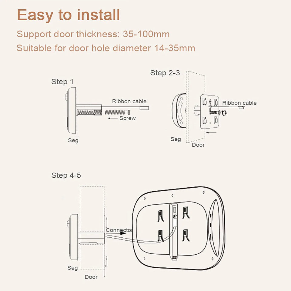 Digital Door Viewer Peephole Door Camera Doorbell 2.8-inch Night Vision Photo Shooting Digital Door Monitoring for Home Security