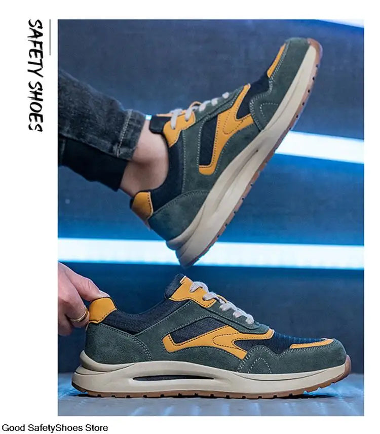 Lightweight Work Shoes Men Women Work Sneakers Boots Puncture-Proof Indestructible Shoes Breathable Steel Toe Safety Shoes Men