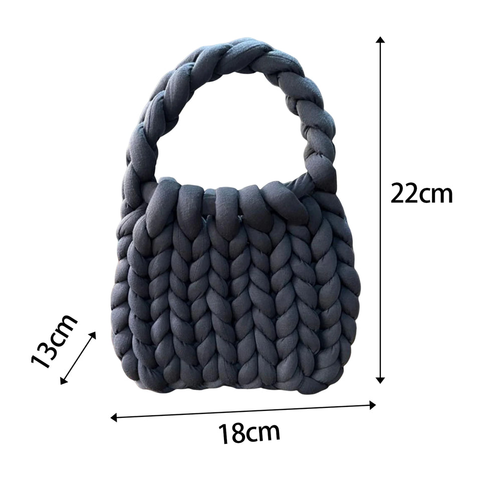 Women Crochet Bag Handbag Woven Chunky Shoulder Bag for Spring Summer,Women Shoulder Bag Handbag Beach Travel Underarm Bag