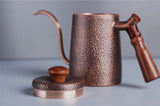 Pure Red Copper Coffee Tea Pot Cup Spoon Set Drinkware Long Gooseneck Spout Kettle Hand Drip Kettle turkish Coffee Maker Set