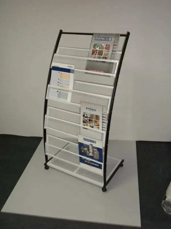 Retail Book Store Newspaper Display Stand Magazine Brochure Holder Stand Catalogue Shelf