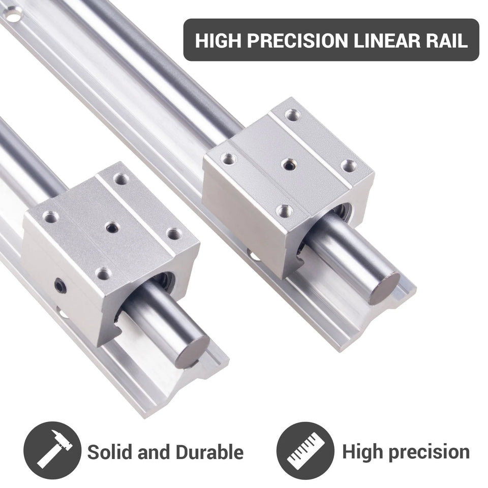 2PCS Linear Guide Rails SBR12 SBR16 SBR20 SBR25 200-2200mm+4PCS UU  Bearing Blocks  for DIY Mills CNC Part - Ship from USA