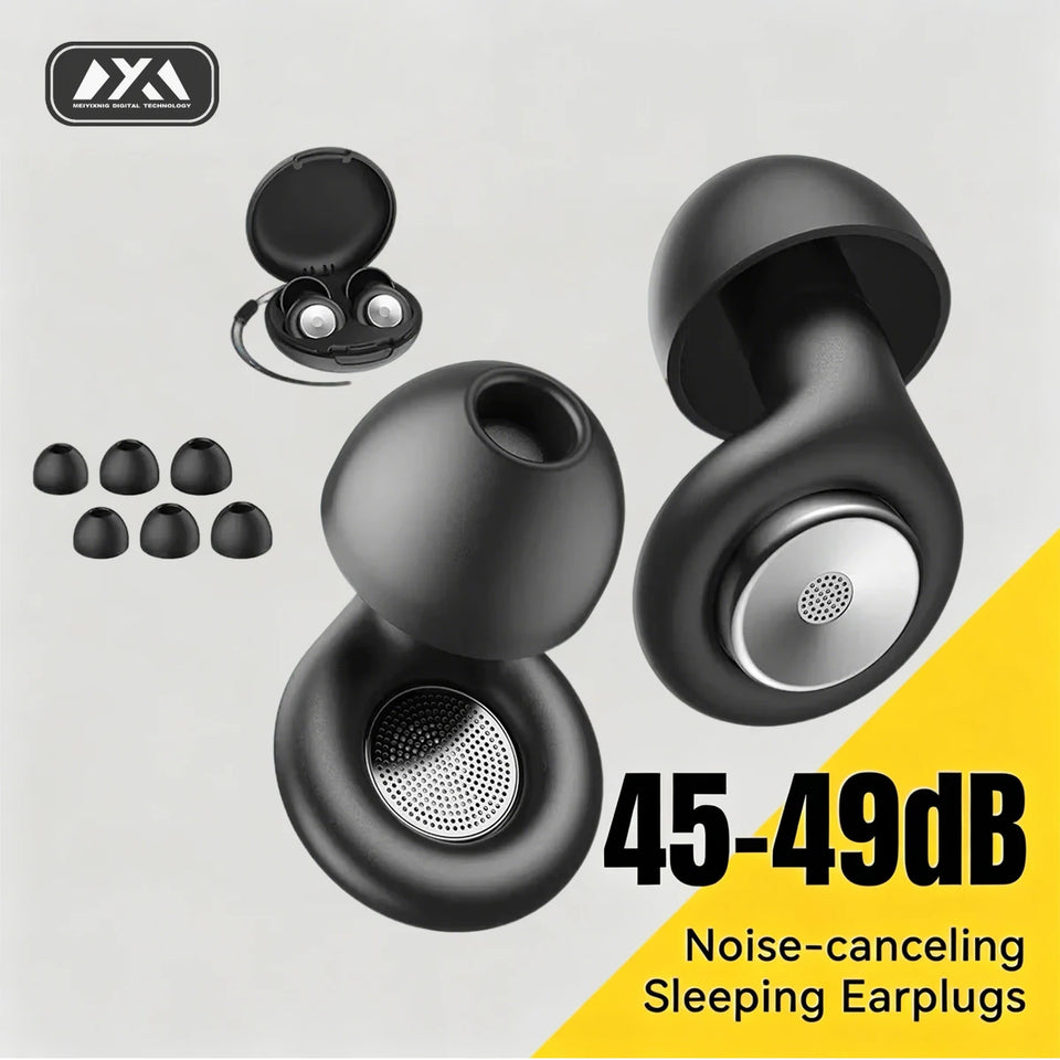 45dB Noise Cancelling Ear Plugs for Sleeping, Reusable Soft Silicone Earplugs with 8 Eartips & Storage Case, Hearing Protection