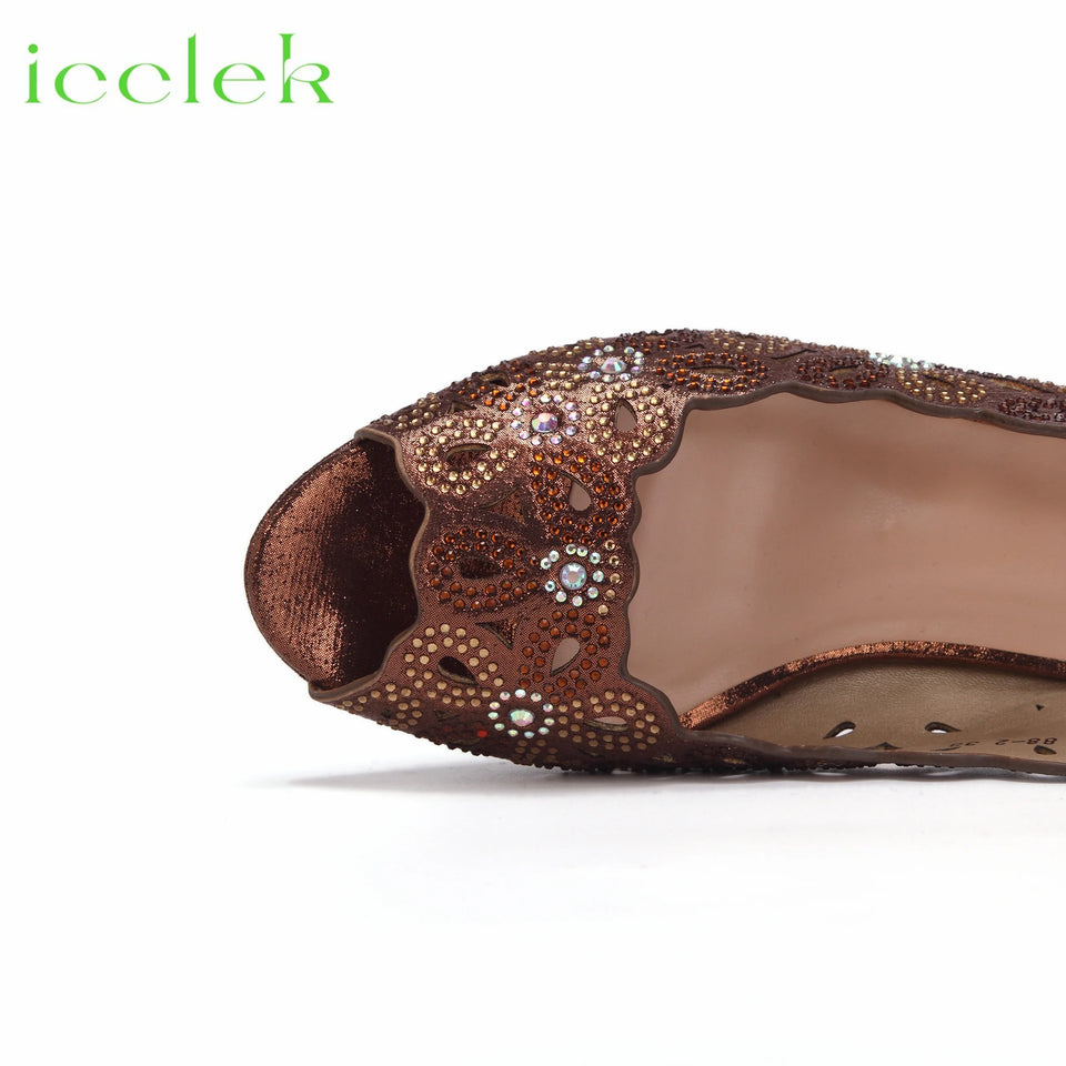 New Fashionable Coffee Color Peep Toe Ladies Shoes Matching Bag Set For Nigerian Women Wedding Party Pump