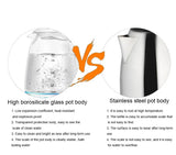 Household Kettle Glass Tea Bottle Electric Heating Kettle Teapot Cup Water Heater Portable Tea Pot Boiler