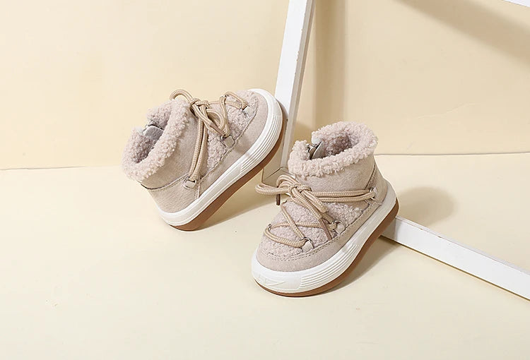 DIMI New Autumn/Winter Baby Boots Warm Plush Rubber Sole Toddler Kids Sneakers Infant Shoes Fashion Little Boys Girls Boots