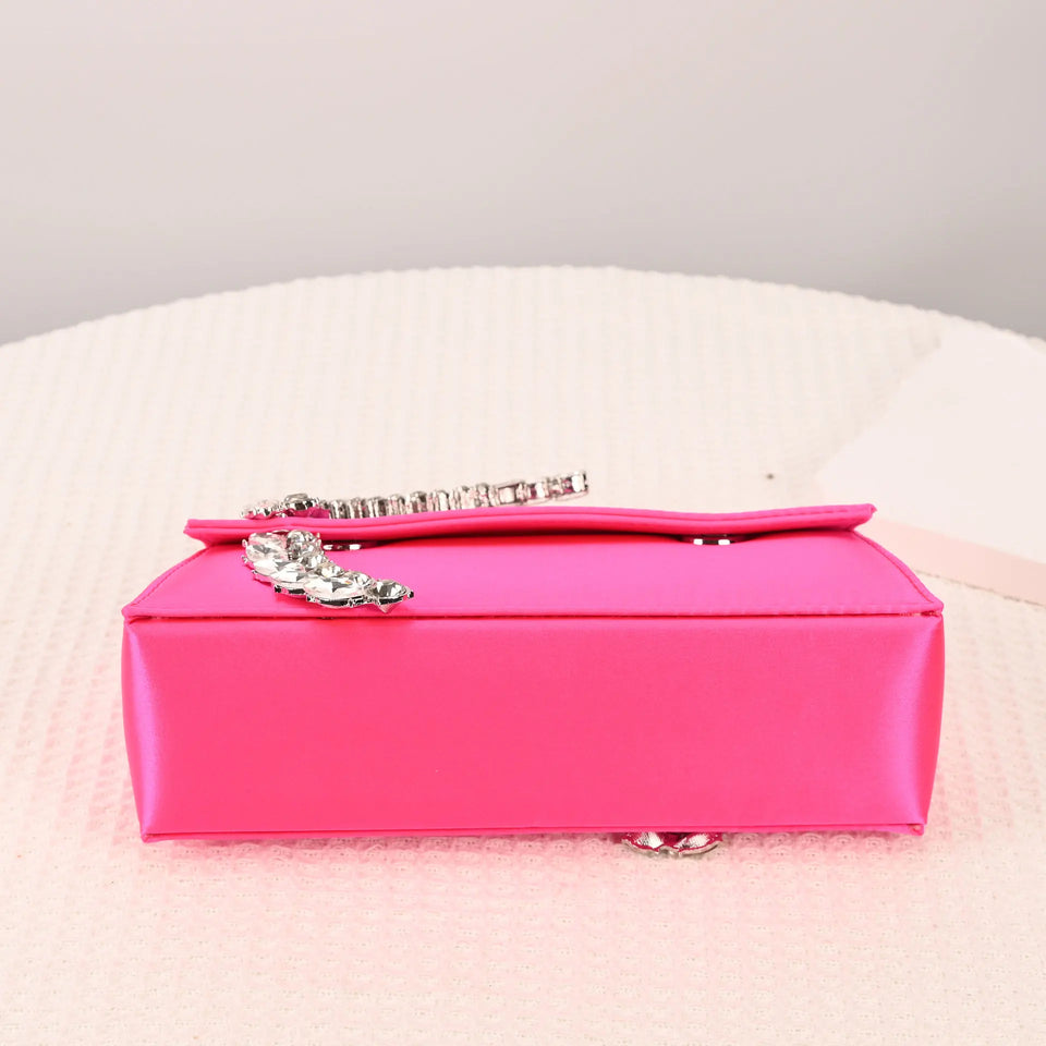 Luxury Diamond Evening Bag Clutch Satin Women Designer Handbags Crystal Silk Shoulder Crossbody Bags for Women Wedding Box Bag