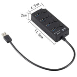 USB Hub 3.0 Multiprise USB High Speed Splitter 4/7 Port 5Gbps Hub Power Adapter with Switch Long Cable with Multiple Expander