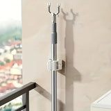 Self-Adhesive Mop Holder Non Perforated Wall Mount Broom Organizer No Drilling Kitchen Bathroom Storage Rack Clip