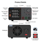 Wanptek Adjustable DC power supply 30V 5A 10A 60V 5A 120V 3A 160V 2A Lab Bench Power Source Stabilized Voltage power supply