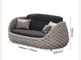 Outdoor Rattan Patio Furniture Set Cushioned Wicker Loveseat Garden Backyard Porch Sofa All Weather Durable
