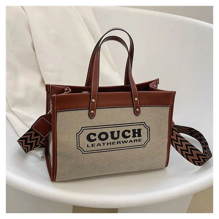 Canvas handbags women's 2023 new fashion all-match tote bag style large capacity shoulder messenger bag for woman