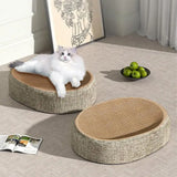 16.14x12.2x3.93 Sturdy Pet Sleeping Mat For Indoor Cat Bed 2 in 1 Scratcher Mat Cat Bed Oval Cat Scratcher Pad