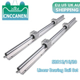 2set Linear Rail SBR12 SBR16 SBR20 300 500 600 700 800 1000mm 1200 1500mm 2pcs Linear Guide + 4pcs SBR-UU Blocks for CNC Part