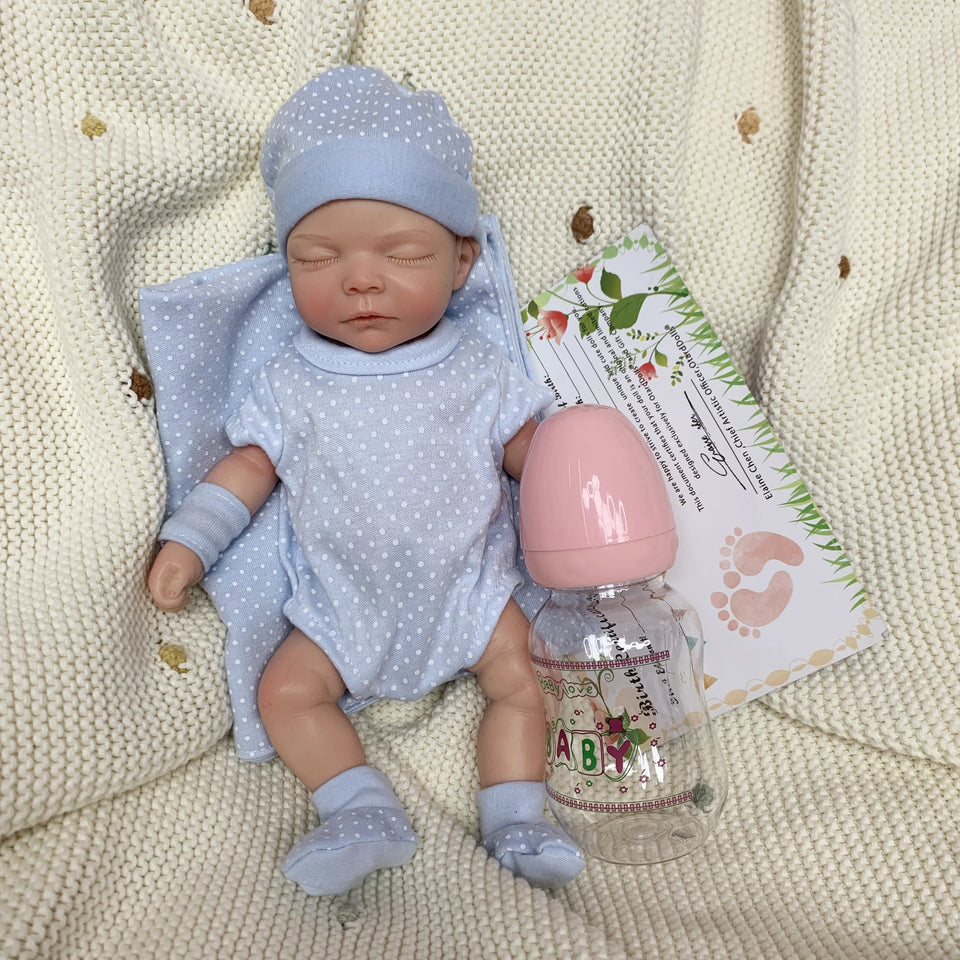 AnjoDoll 10Inch Silicone Girls Whole Body Soft Solid Silicone Reborn Doll Handmade Painted Washable Play Dolls Toys For Gifts