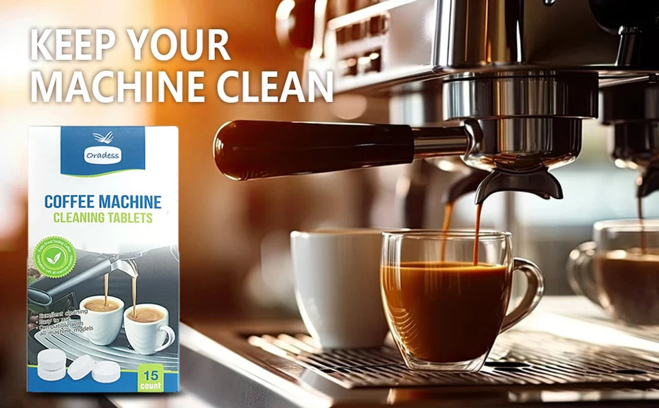 Coffee Machine Cleaning Tablets Remove Coffee Oils Calcium Deposits and Residue 15 Count of Effervescent Tablets