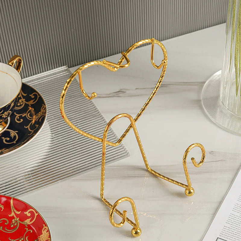 Storage Rack Luxury Tea Cup And Saucer Display Rack Metal Coffee Tea Cup Sets Coffee Storage Box Simple Suitable For Tray Tea