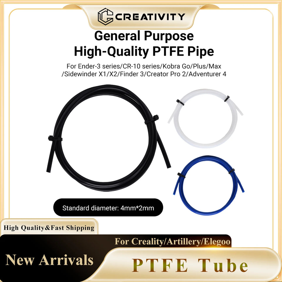 New Arrivals 2*4mm PTFE Tube for Ender3 CR10 Kobra Series Extruder Hotend PTFE Pipe for Elegoo Flashforge Snapmaker 3D Printer