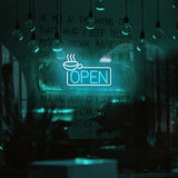 Coffee Open Neon Sign For Wall Decor Studio Room Led Lights, Open Decor Neon Signs Aesthetic Operated Light For Door Decorations