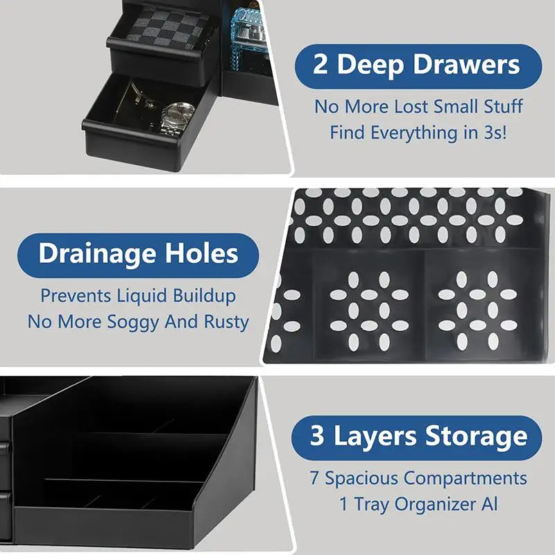Cologne Organizer For Men, Cologne Holder For Dresser, Perfume Stand, Bathroom Countertop Organizer With Drawers