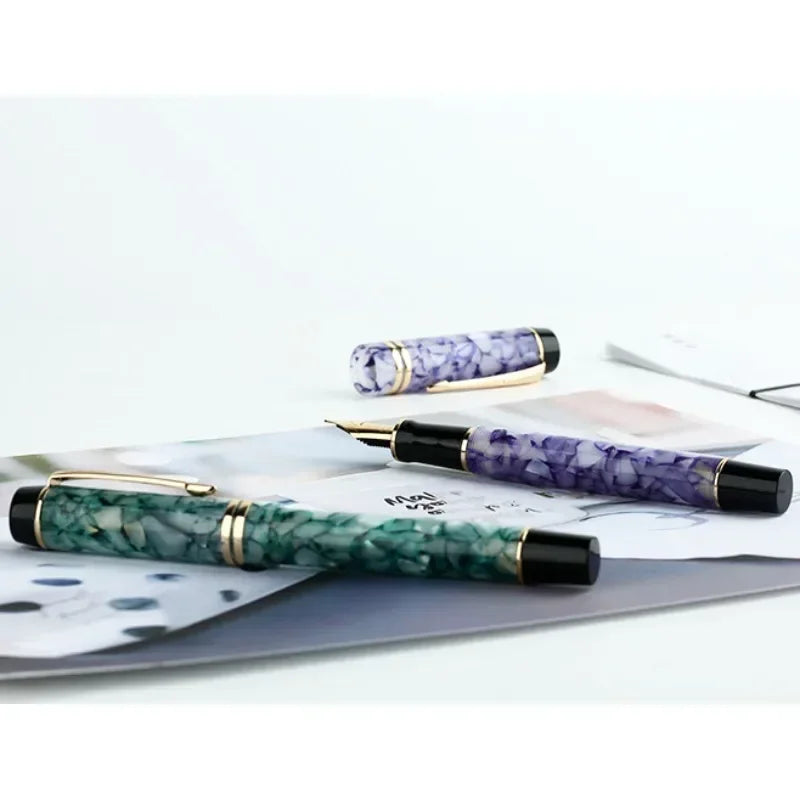 MAJOHN M600S Resin Pen 35 # Gold Plated Daming Tip Universal Type Student Adult Writing Practice Gift Ink Pen