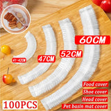 50 Pieces Disposable Food Cover Plastic Wrap Food Grade Fruit And Vegetable Plastic Bags Elastic Plastic Bags Kitchen Organizer