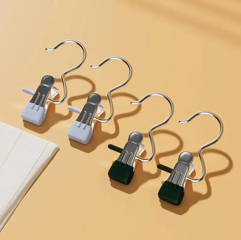 Hangers Clips Stainless Steel Laundry Hooks Hanging Clothes Pins Clip Hangers Boot Shoes Clothes Pins