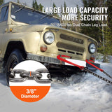 SucceBuy G80 V Bridle Chain Towing Chain Bridle with 15" J Hooks & Grab Hooks Transport Tow Chains for Flatbed Trailer Wrecker