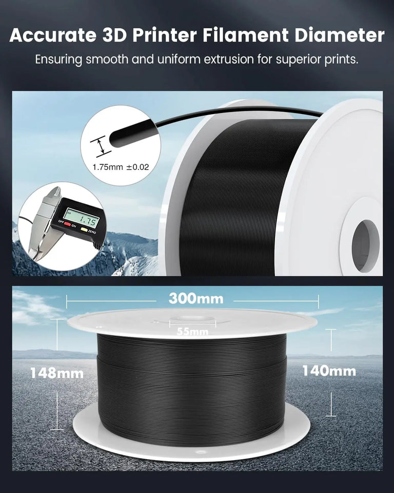 SUNLU 5KG PETG/PLA/PLA PLUS 3D Filament 1.75mm Large Spool Neatly Wound Big Roll Printing Filament for Most FDM 3D Printer